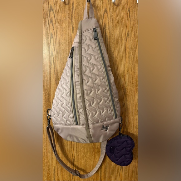 lug Handbags - Lug Windsail Sling Bag w/ Purple Heart Shaped Pouch